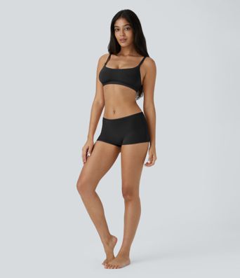 Pantalones Cortos de Chico de Tiro Bajo Elásticos Sólidos para Descanso