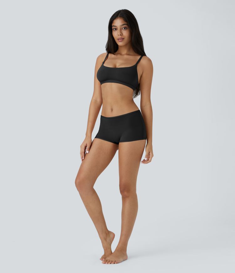 Pantalones Cortos de Chico de Tiro Bajo Elásticos Sólidos para Descanso