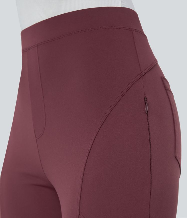 Halara Flex™ High Waisted Side Zipper Pocket Skinny Ankle Length Work Pants