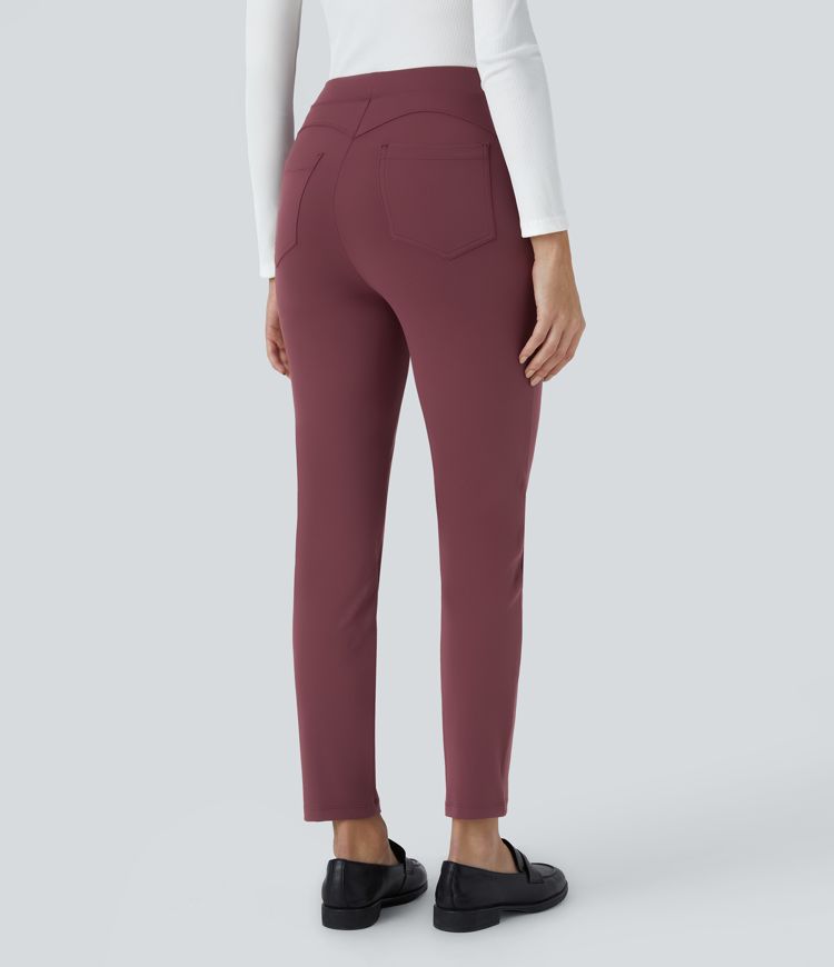 Halara Flex™ High Waisted Side Zipper Pocket Skinny Ankle Length Work Pants