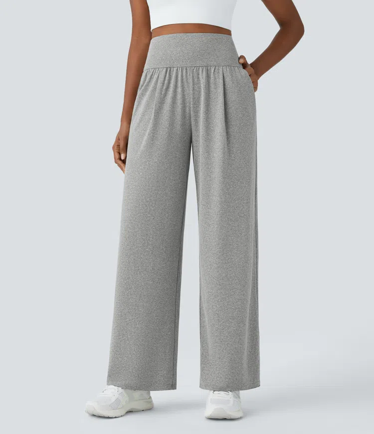 High Waisted Pocket Straight Leg Yoga Pants