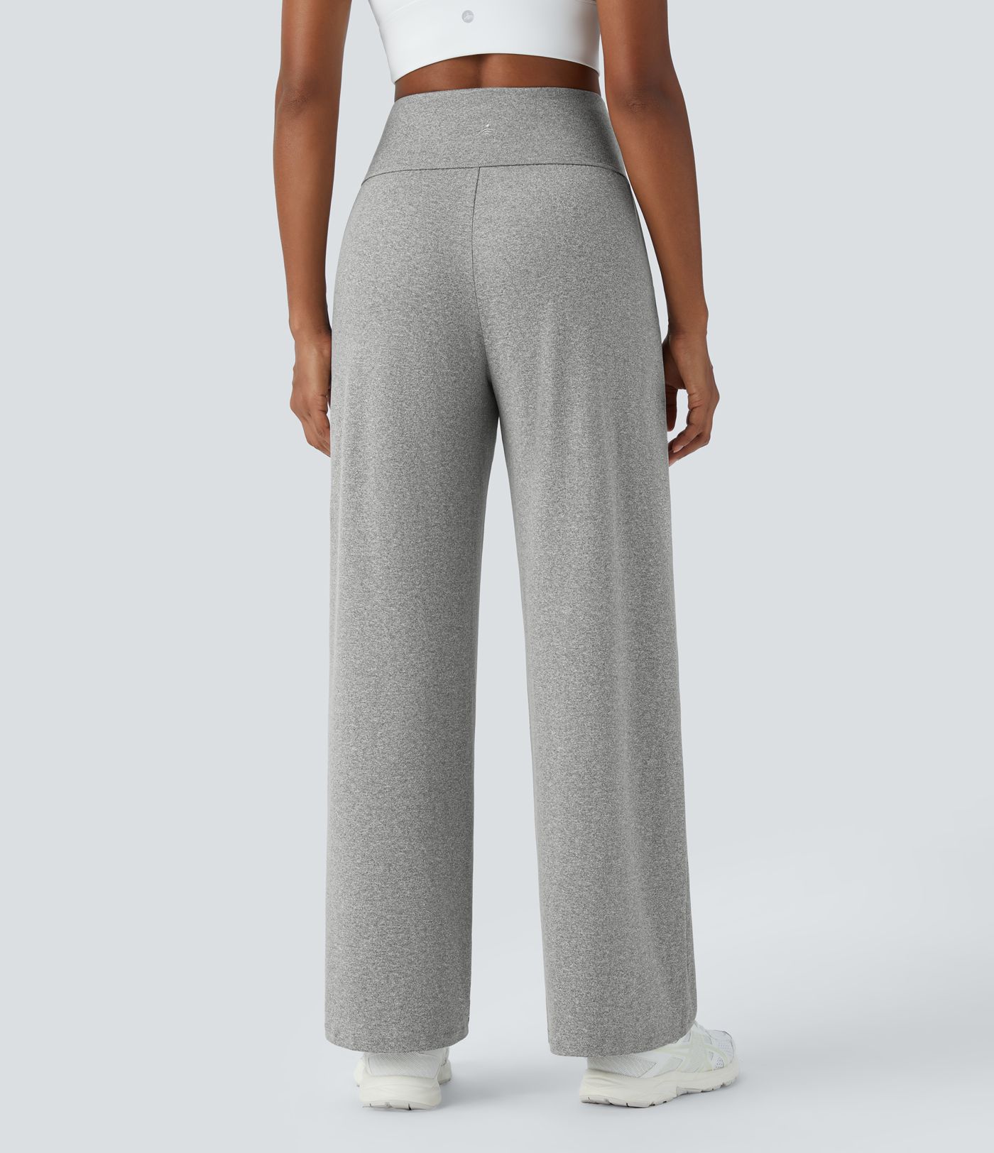 Pantalón yoga tiro alto recto bolsillo lateral pliegue