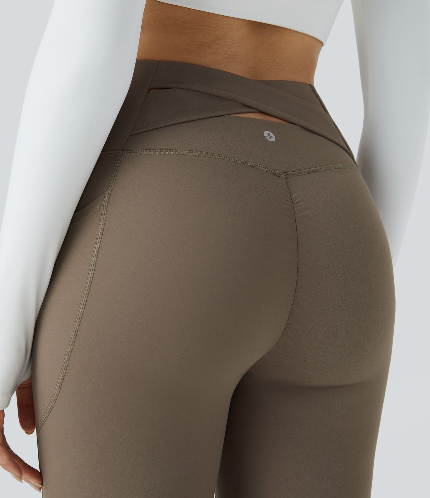 Halara UltraSculpt™ High Waisted Tummy Control Pocket Crossover Ruched Shaping Yoga Leggings