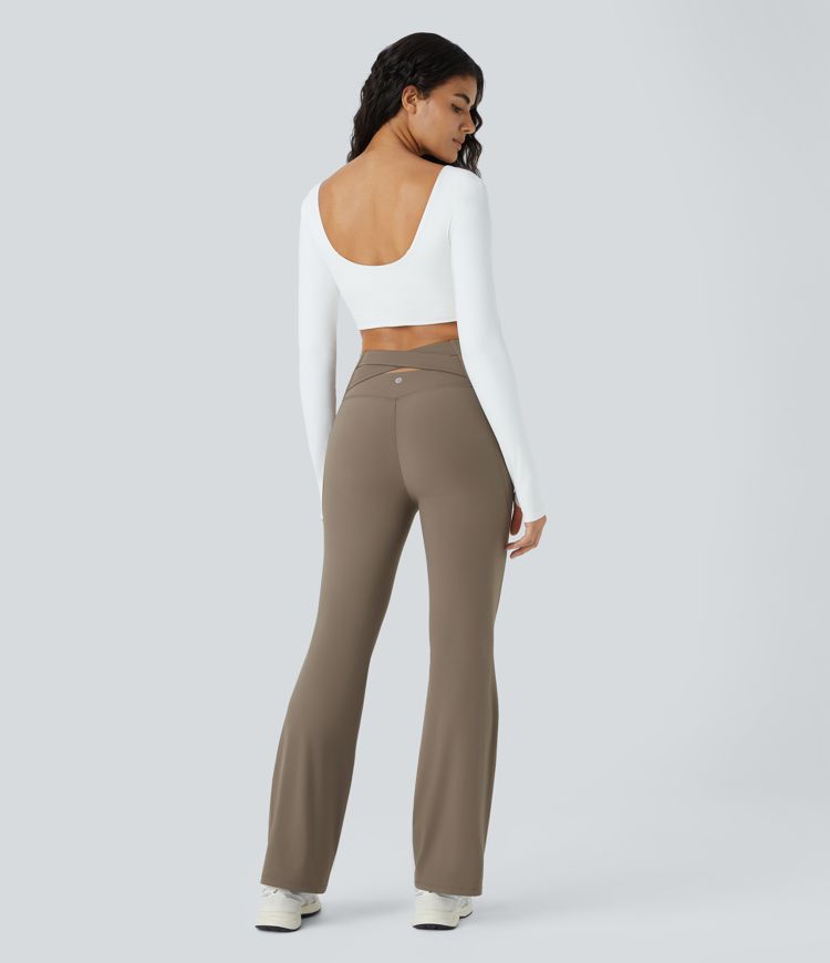 Halara UltraSculpt™ High Waisted Tummy Control Pocket Crossover Ruched Shaping Yoga Leggings