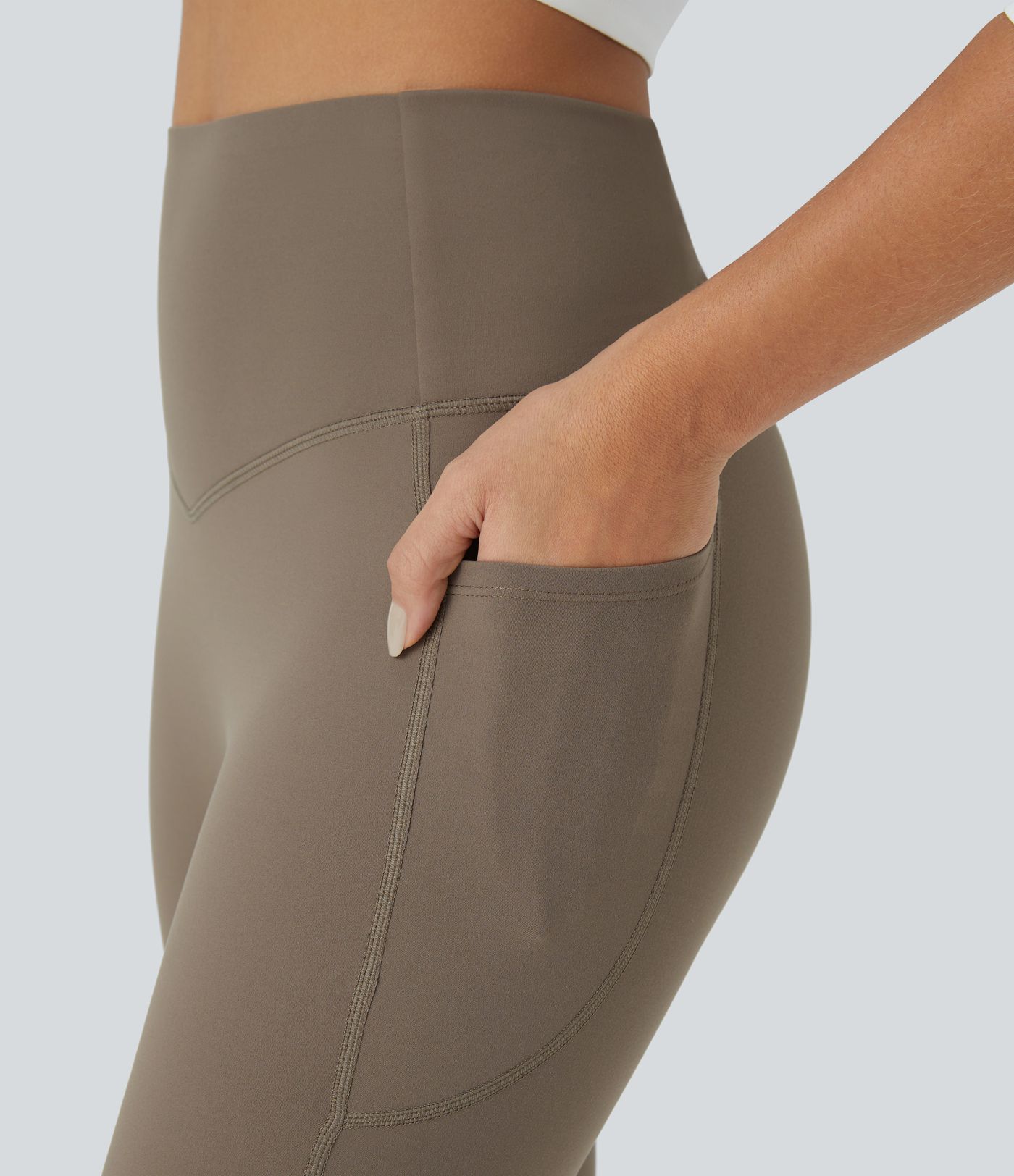 Halara UltraSculpt™ High Waisted Tummy Control Pocket Crossover Ruched Shaping Yoga Leggings