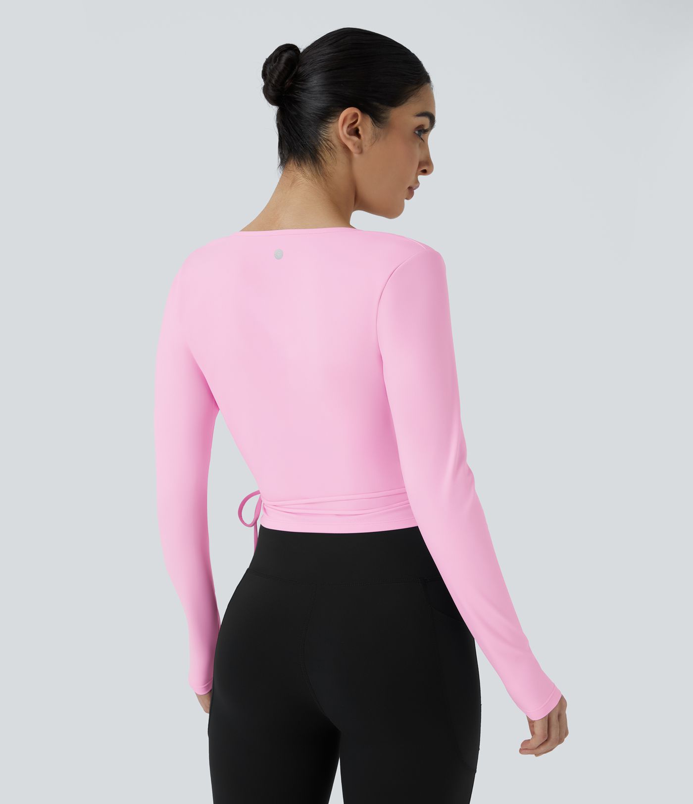 SoftlyZero™ Plush V Neck Tie Side Long Sleeve Yoga Sports Top