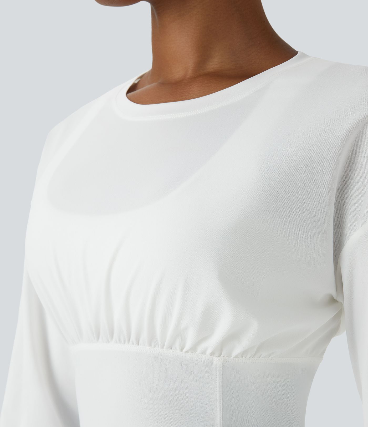 Round Neck Thumb Hole Slim Yoga Sports Top