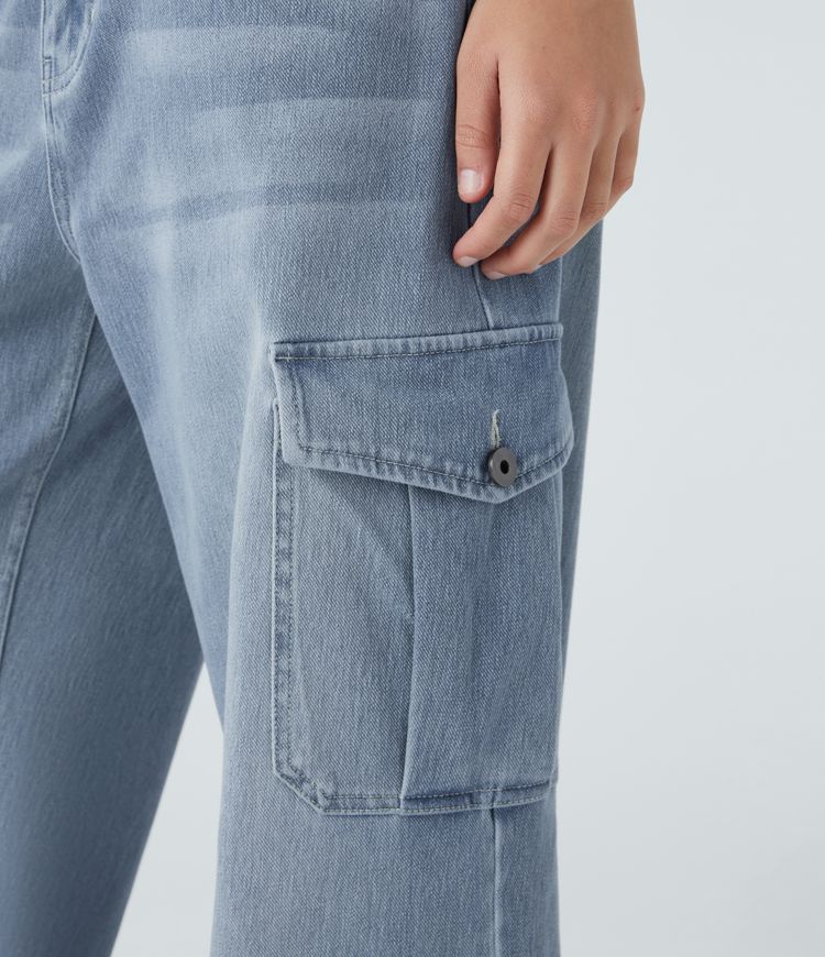 Halara Flex™ Low Rise Pockets Casual Baggy Wide Leg Cargo Jeans