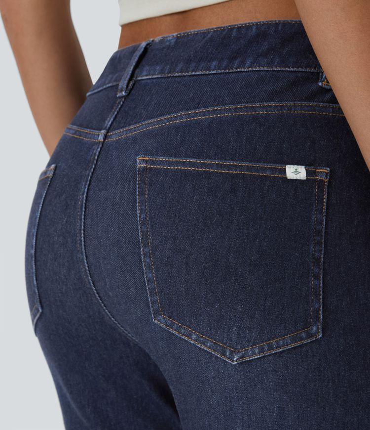 Halara Flex™ Mid Rise Decorative Pockets Casual Bootcut Jeans