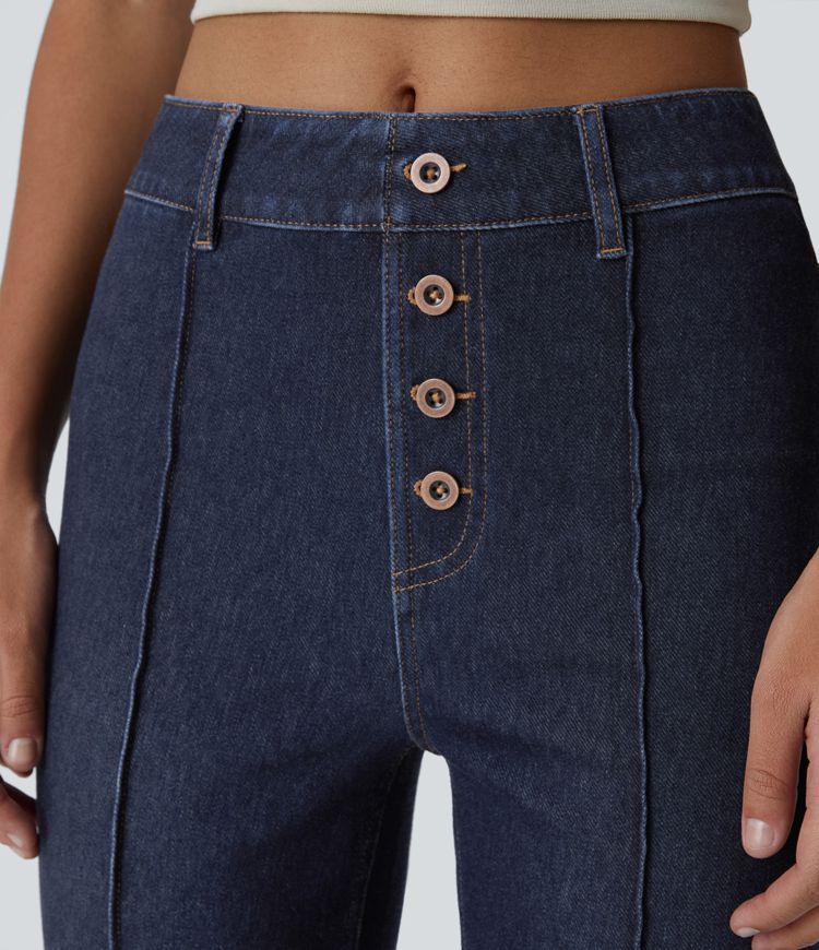 Halara Flex™ Mid Rise Decorative Pockets Casual Bootcut Jeans