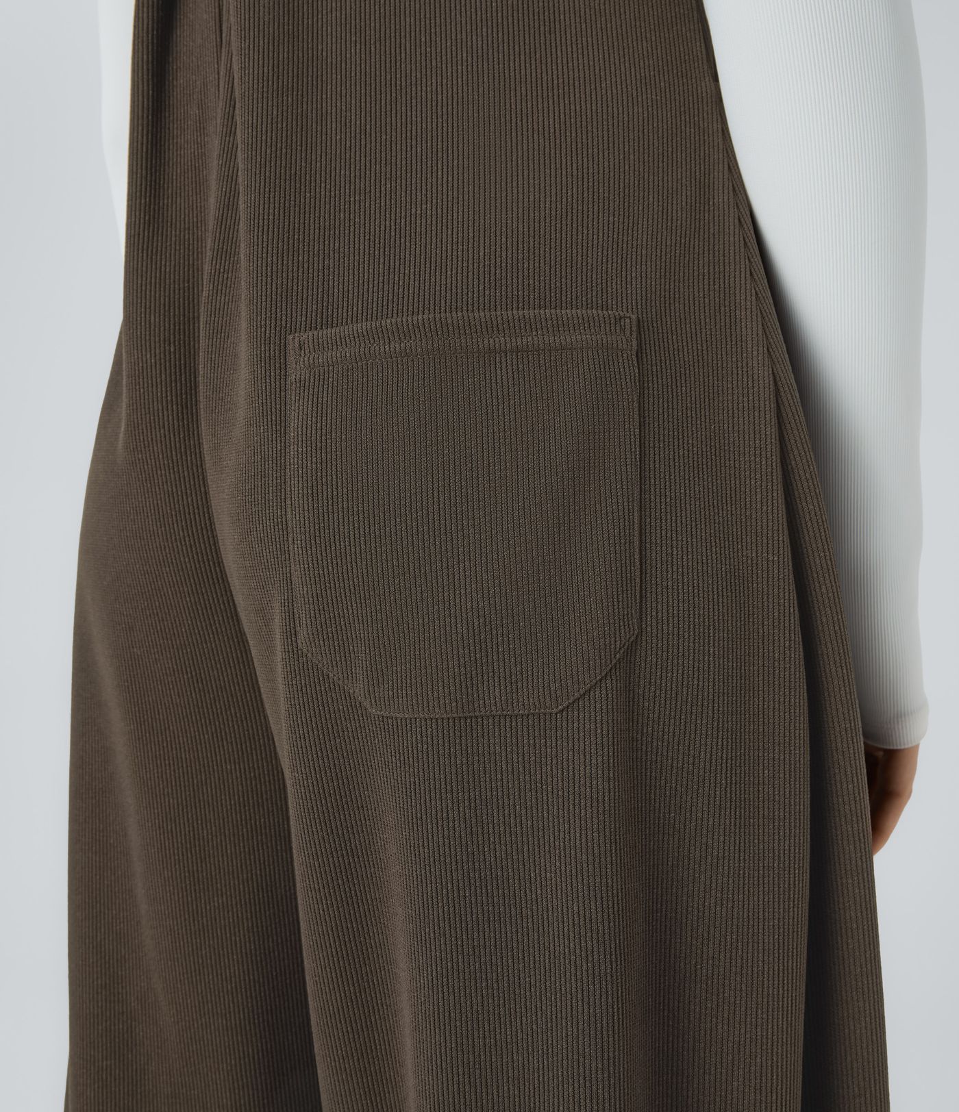 Ribbed Pockets Casual Overalls