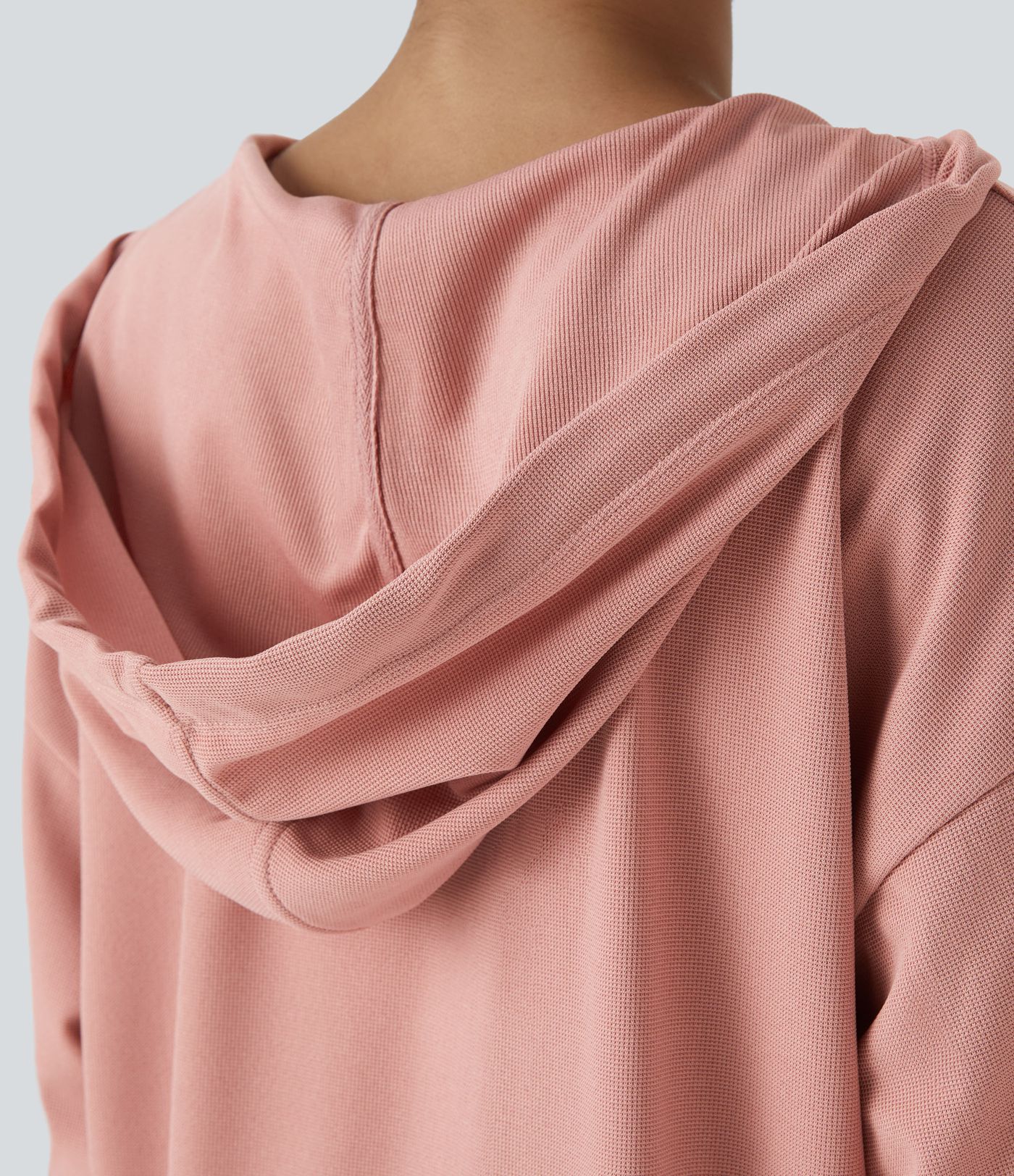 Robe Sweatshirt Casual à Capuche avec Cordon Poches Latérales Ourlet Courbé Asymétrique Oversize Mini en Tissu Gaufré