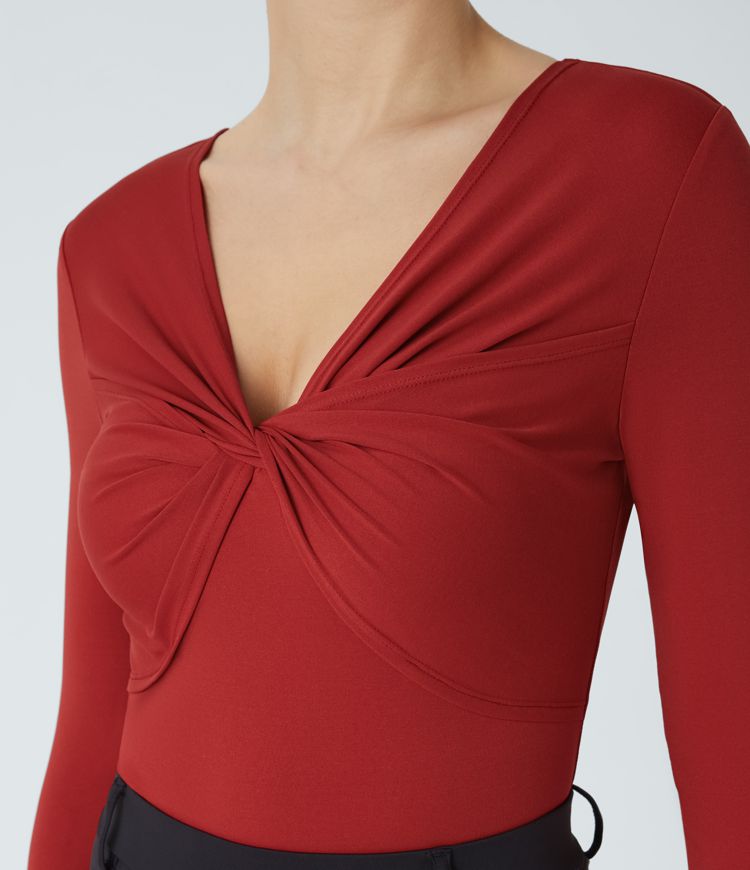 V Neck Long Sleeve Work Top