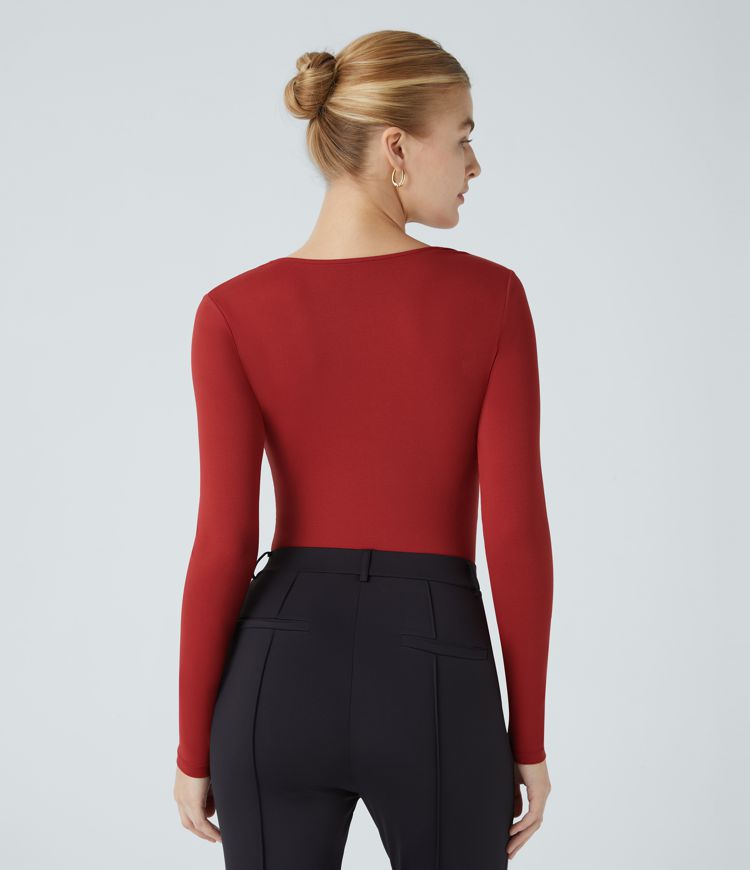 V Neck Long Sleeve Work Top