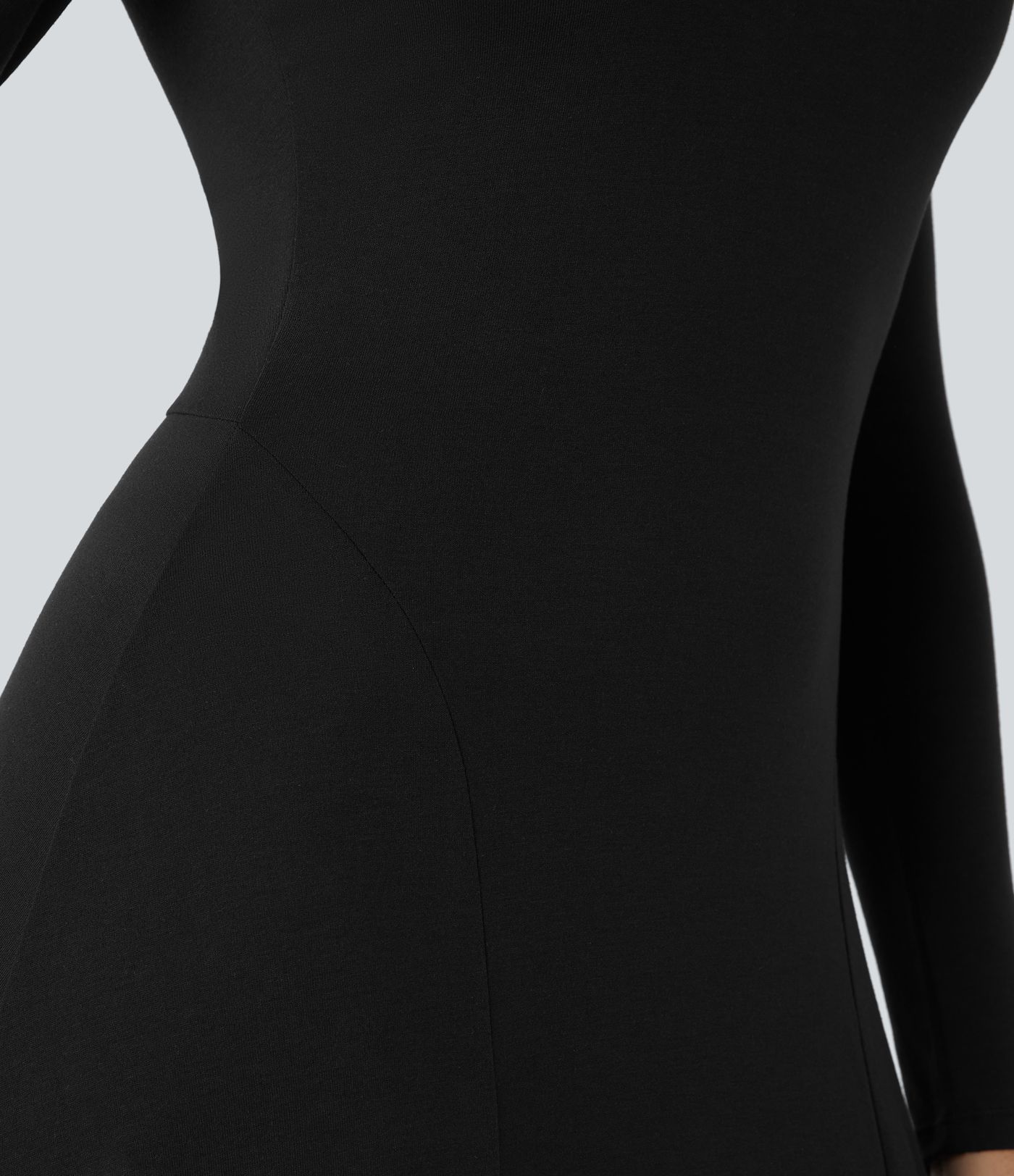 Vestido maxi drapeado manga larga cuello V