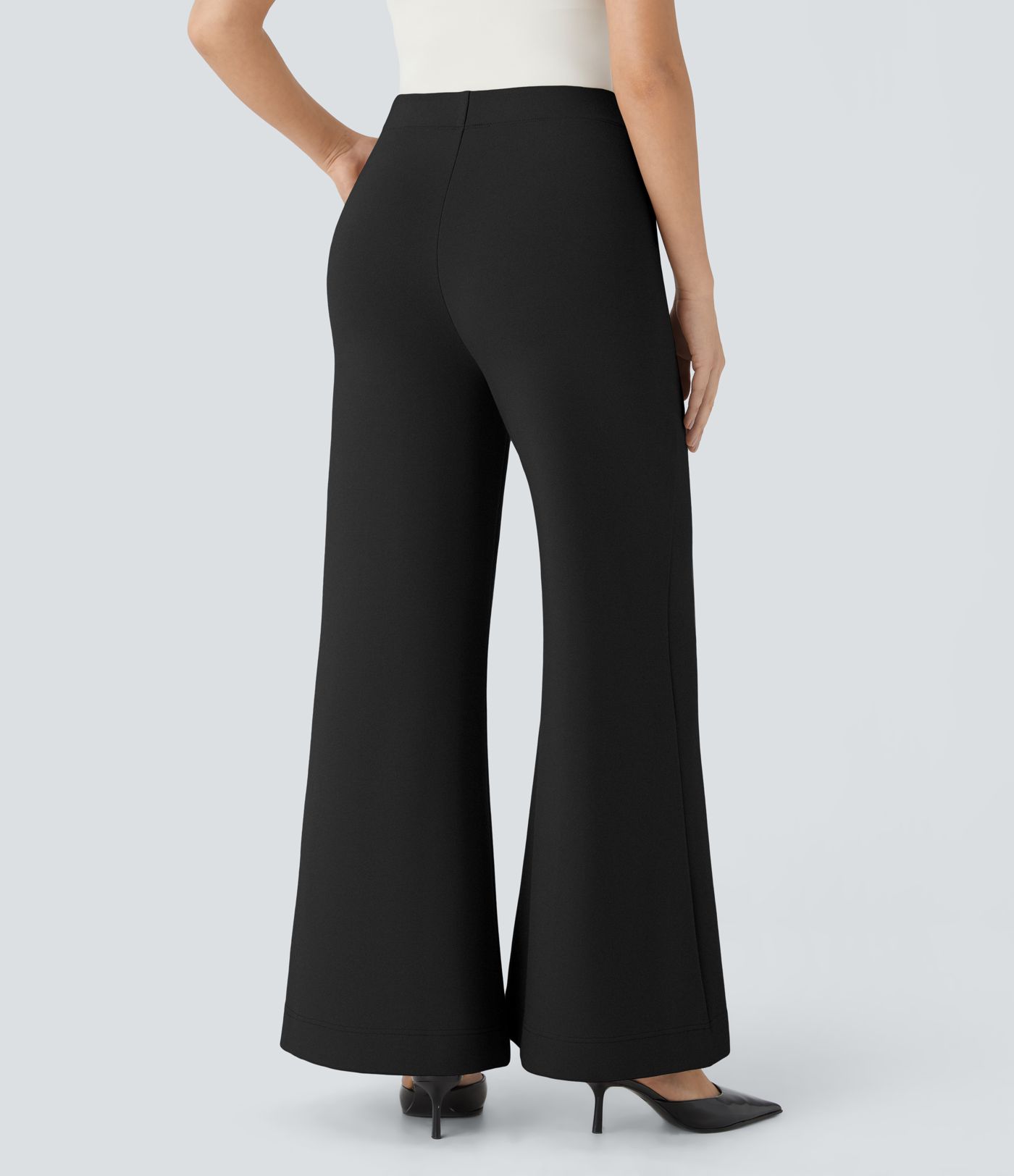 Pantalon tailleur large taille haute avec poches décoratives Halara Flex™ SculptKnit