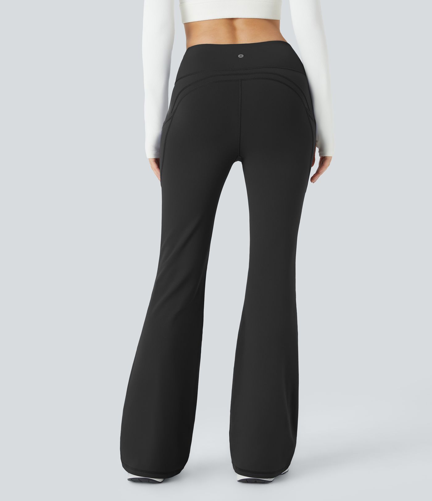 High Waisted Pocket Thermal Yoga Flare Leggings