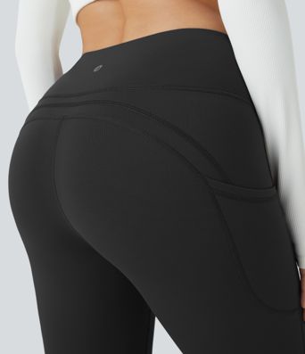 High Waisted Pocket Thermal Yoga Flare Leggings