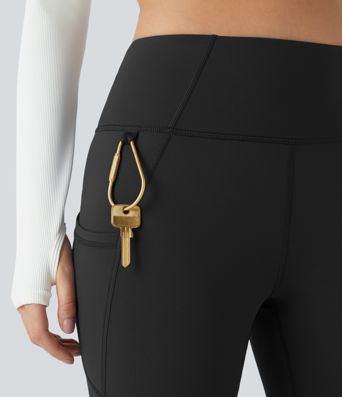 High Waisted Pocket Thermal Yoga Flare Leggings