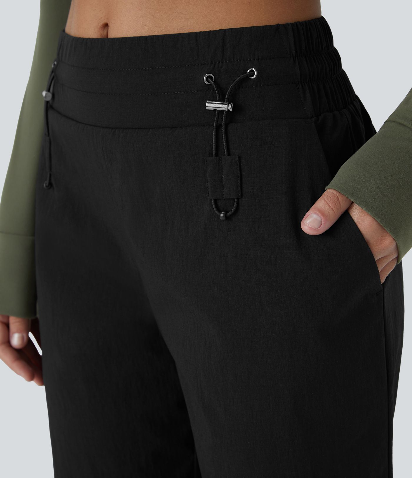 Wear-Resistant Mid Rise Pocket Straight Leg Casual Pants