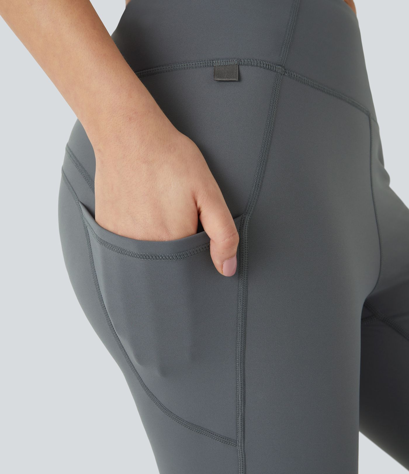 High Waisted Side Pocket Thermal Yoga Flared Trousers