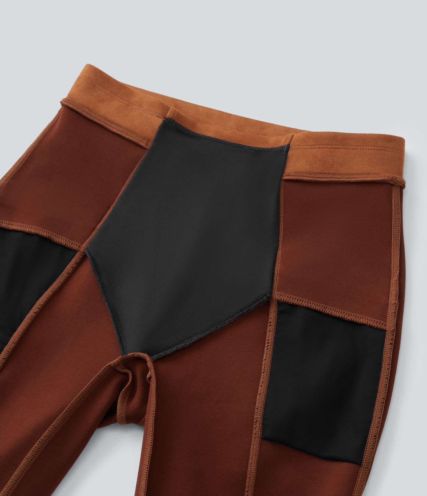 High Waisted Tummy Control Pocket Suede Casual Leggings