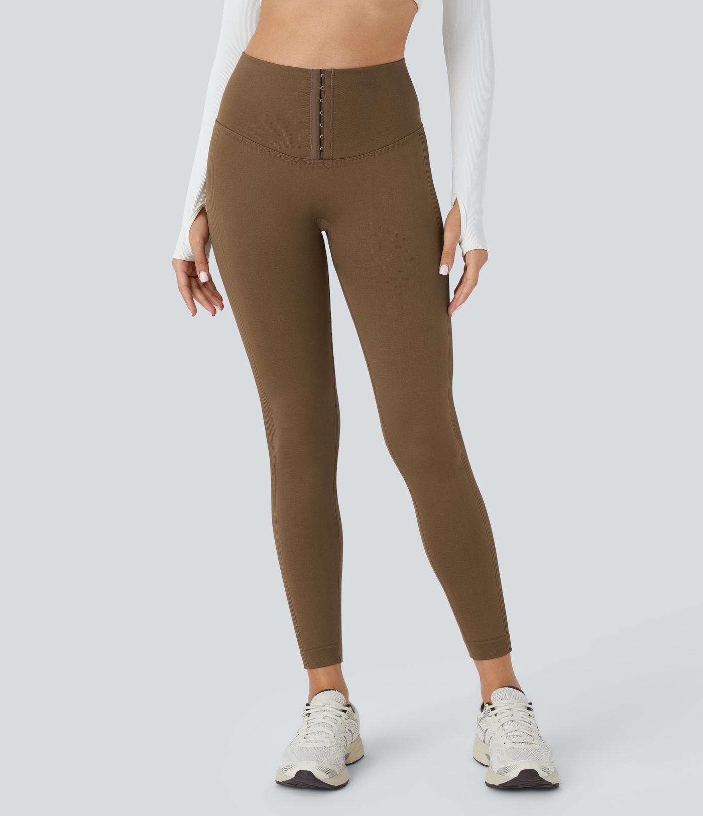 OneForm Seamless Flow High Waisted Adjustable Hook Tummy Control 7/8 Yoga Leggings