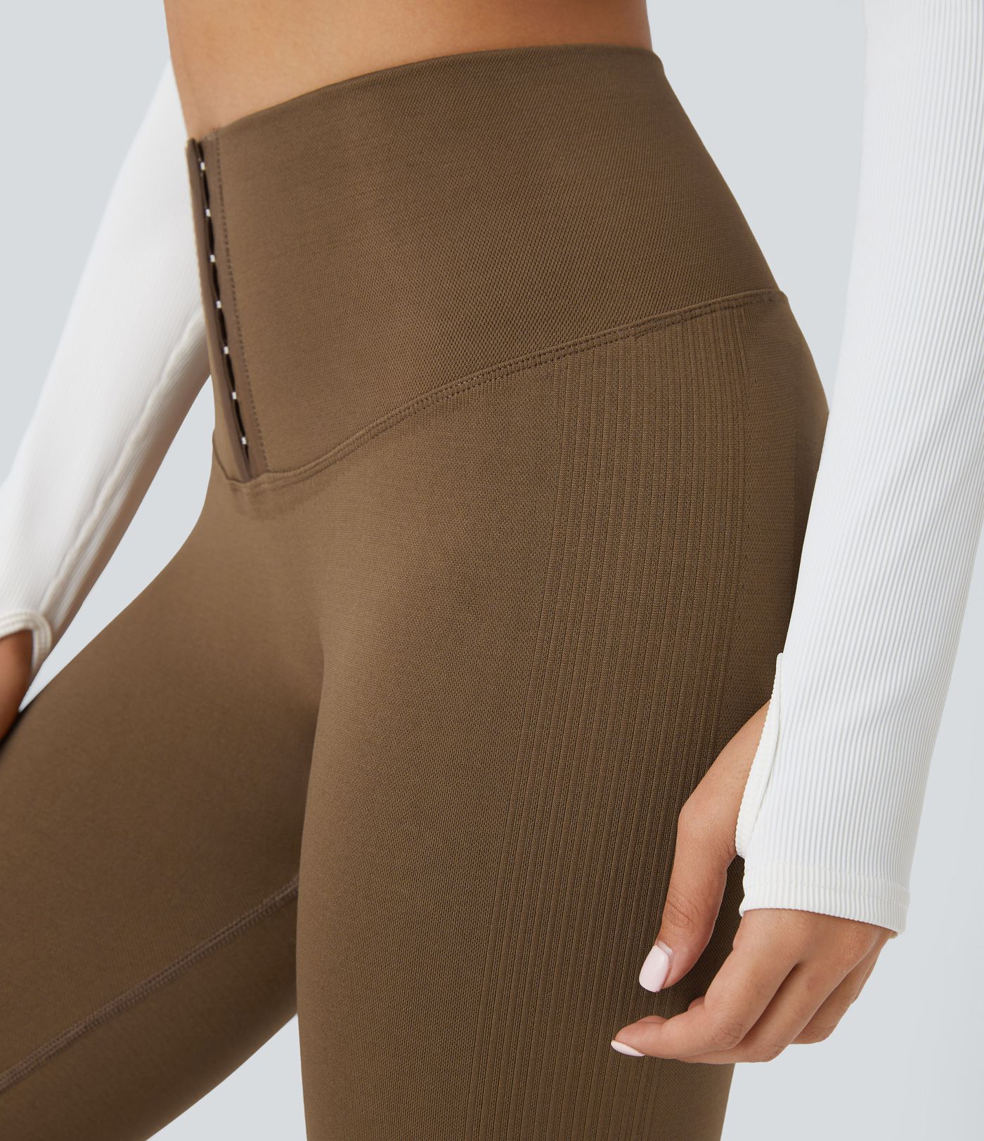 OneForm Seamless Flow High Waisted Adjustable Hook Tummy Control 7/8 Yoga Leggings