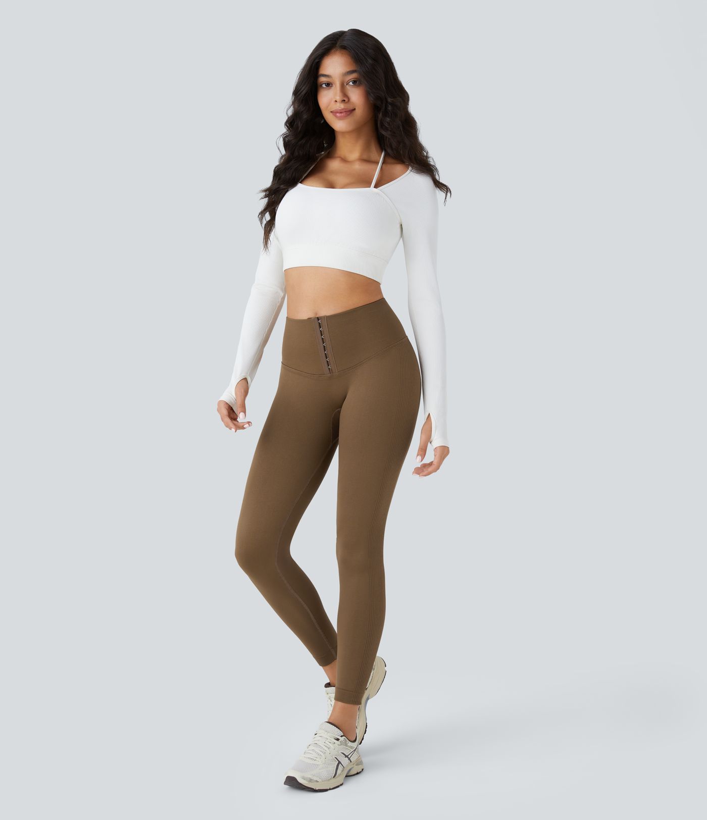 OneForm Seamless Flow High Waisted Adjustable Hook Tummy Control 7/8 Yoga Leggings