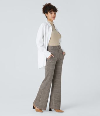 Halara Flex™ High Waisted Decorative Pocket Houndstooth Plaid Work Flare Pants