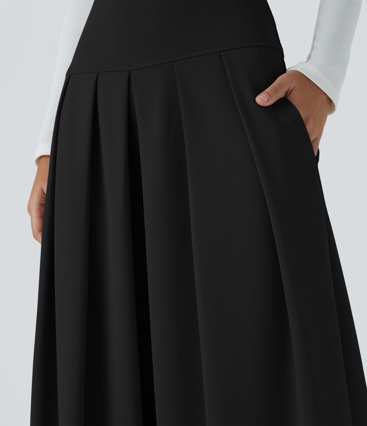 Super hohe taillierte Falten-Taschen-Weite Bein Crepe Arbeitshose