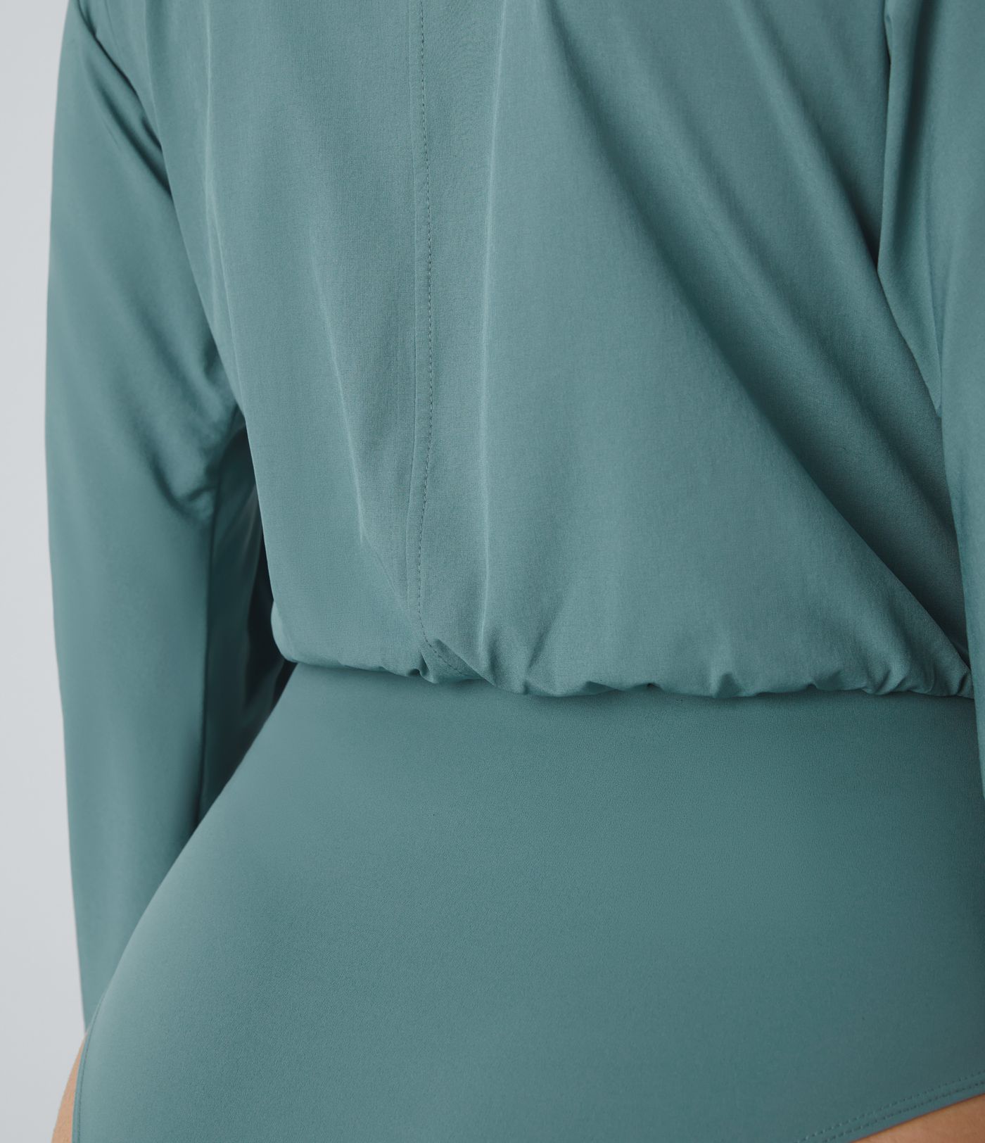 Breezeful™ V Neck Bishop Sleeve Button Quick Dry Casual Bodysuit