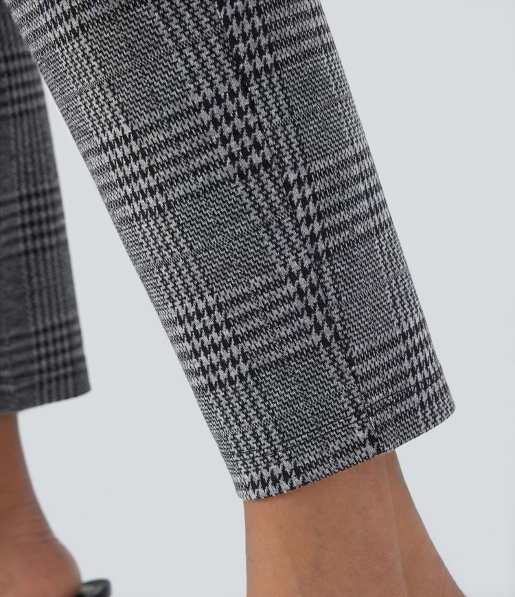 Halara Flex™ High Waisted Back Pocket Houndstooth Plaid Skinny Work Pants