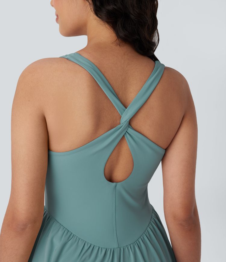 Breezeful™ Korzet 2v1 Kapsa Mini Rychleschnoucí Volný Pickleball Aktivní Šaty-Delší Délka