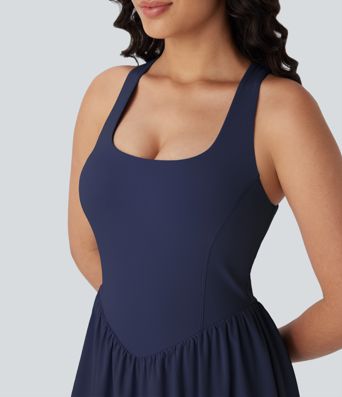 Breezeful™ Corset 2-in-1 Pocket Mini Quick Dry Flowy Pickleball Active Dress-Longer Legnth