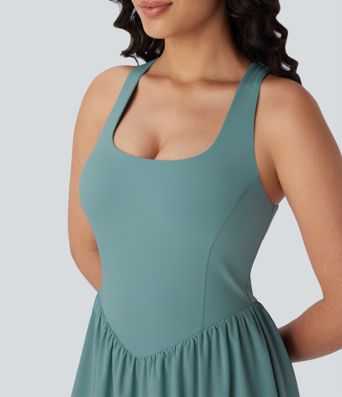 Breezeful™ Korzet 2v1 Kapsa Mini Rychleschnoucí Volný Pickleball Aktivní Šaty-Delší Délka