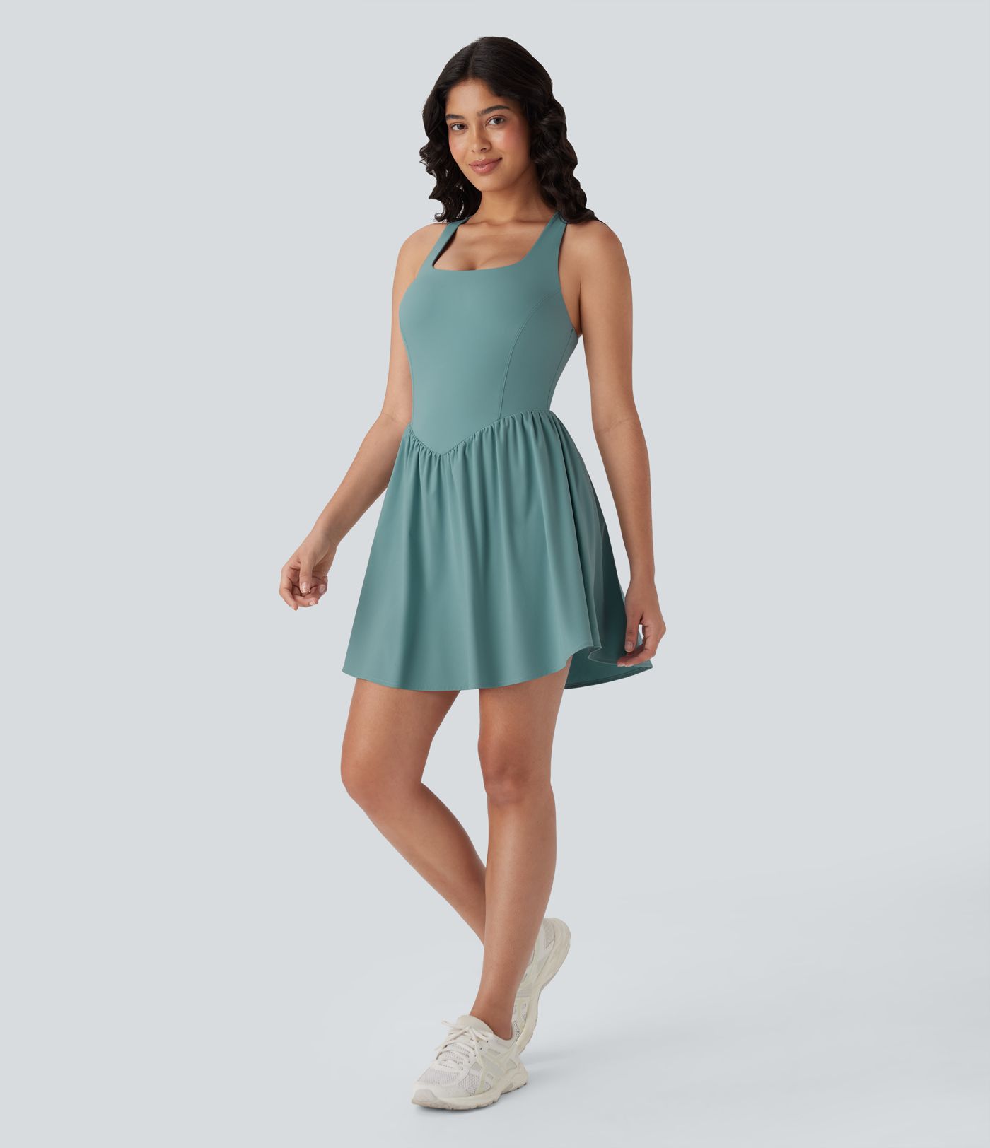 Breezeful™ Korzet 2v1 Kapsa Mini Rychleschnoucí Volný Pickleball Aktivní Šaty-Delší Délka