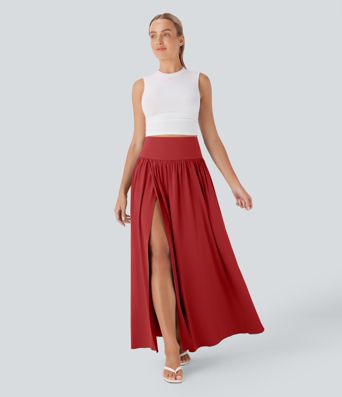 Breezeful™ High Waisted Tummy Control 2-in-1 Flowy Quick Dry Maxi Skirt