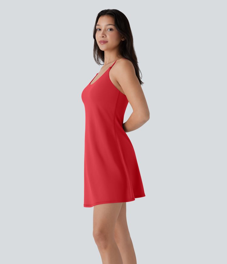 Softlyzero™ Plush Molded Cups Adjustable Strap Backless Dance Active Dress-Easy Peezy Edition