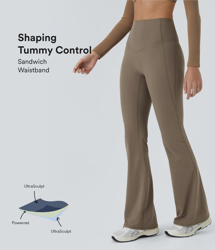 Halara UltraSculpt™ SoCinched High Waisted Tummy Control Shaping Yoga Flare Leggings