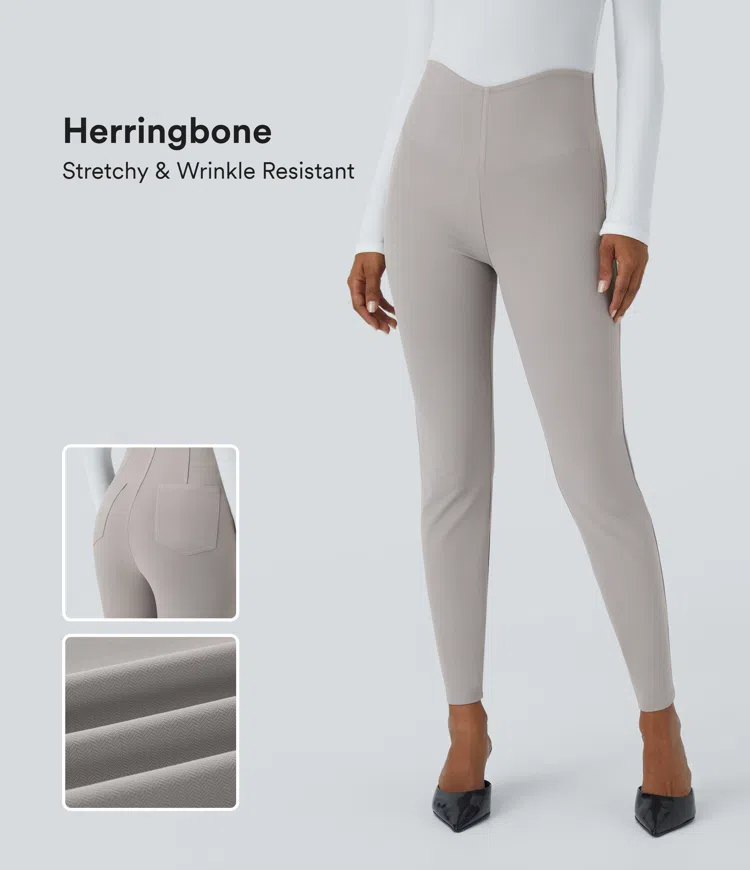 Halara Flex™ Super High Waisted Pocket Herringbone Skinny Work Pants
