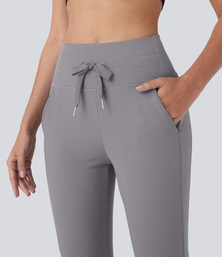 SoftlyZero™ Plüsch-Jogginghose mit hoher Taille, Kordelzug und Taschen für Yoga und Pedal Pusher
