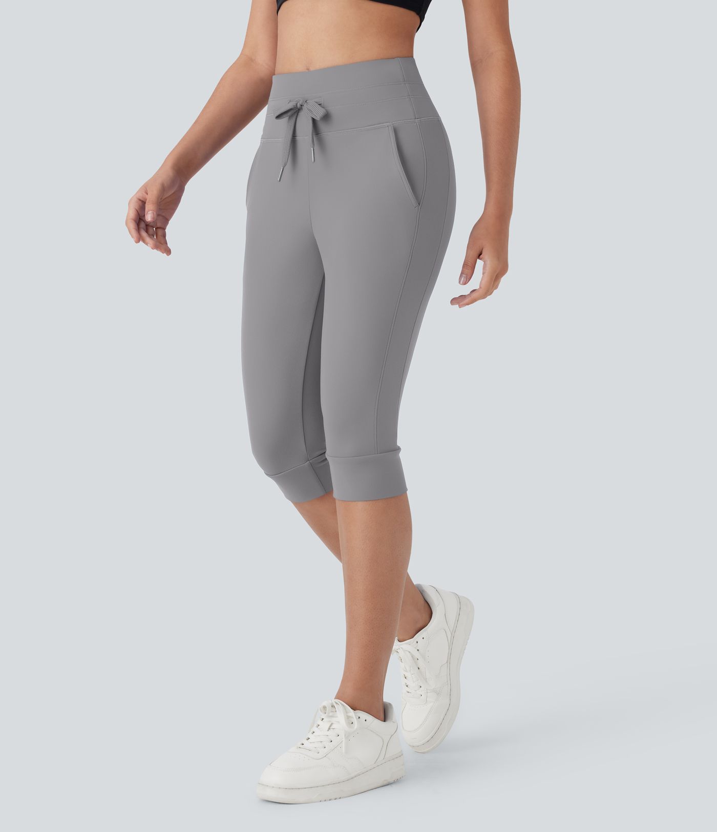 SoftlyZero™ Plüsch-Jogginghose mit hoher Taille, Kordelzug und Taschen für Yoga und Pedal Pusher