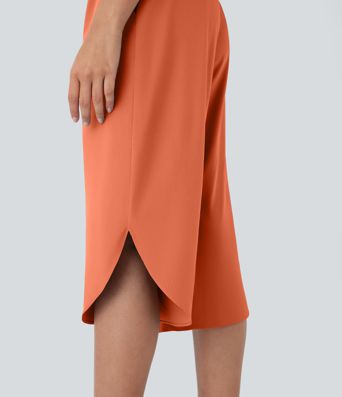 Pantalones Capri de cintura alta con bolsillos y secado rápido Breezeful™