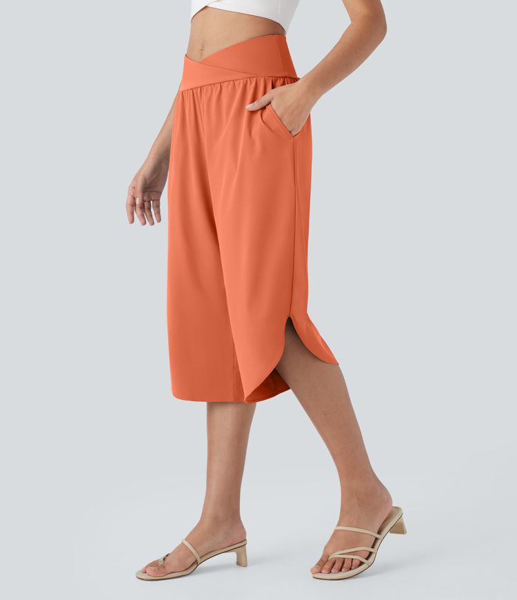 Pantalones Capri de cintura alta con bolsillos y secado rápido Breezeful™