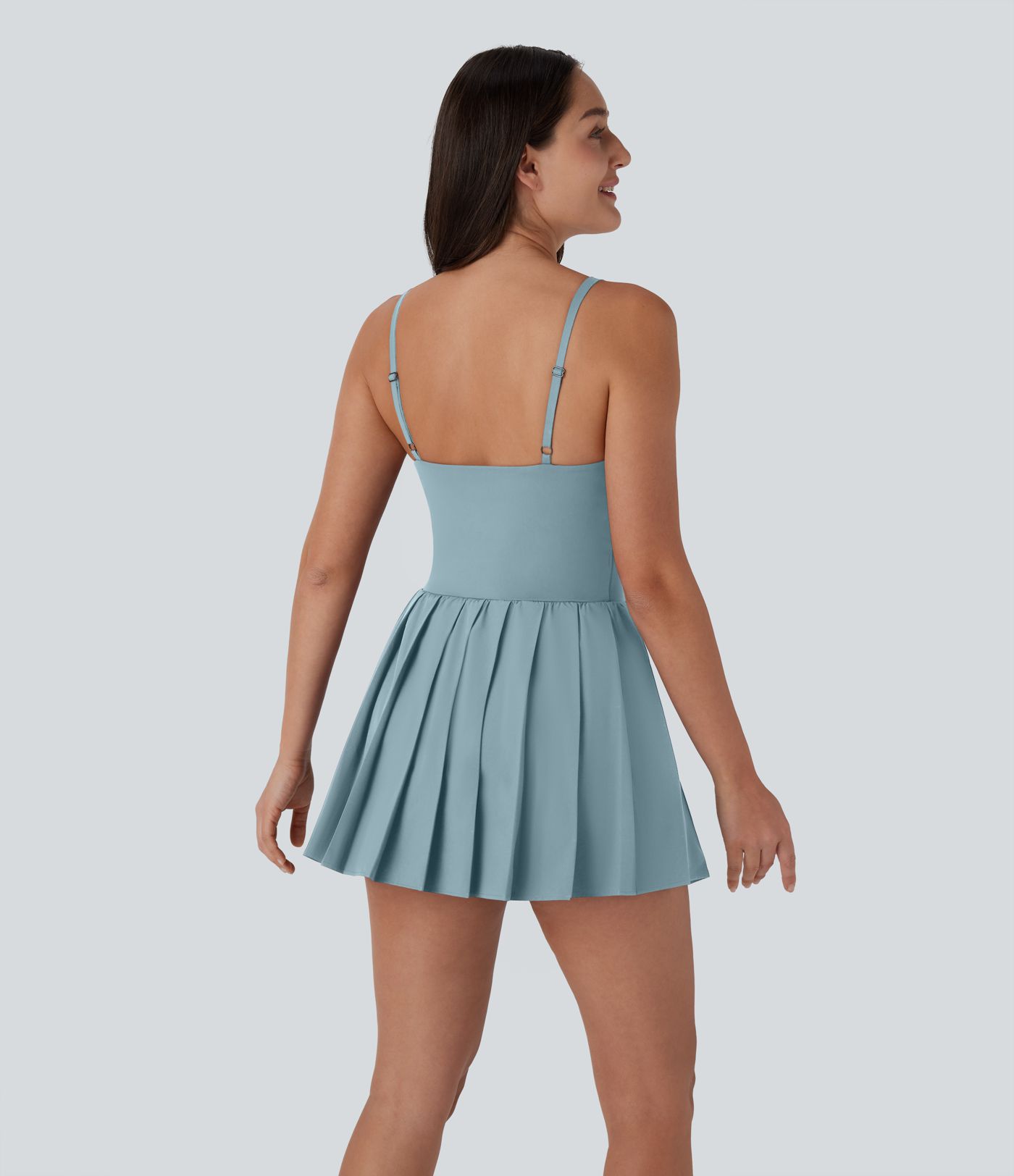 Breezeful™ Robe bain de soleil plissée à boucle ajustable 2-en-1 avec poche latérale séchage rapide micro-courte décontractée