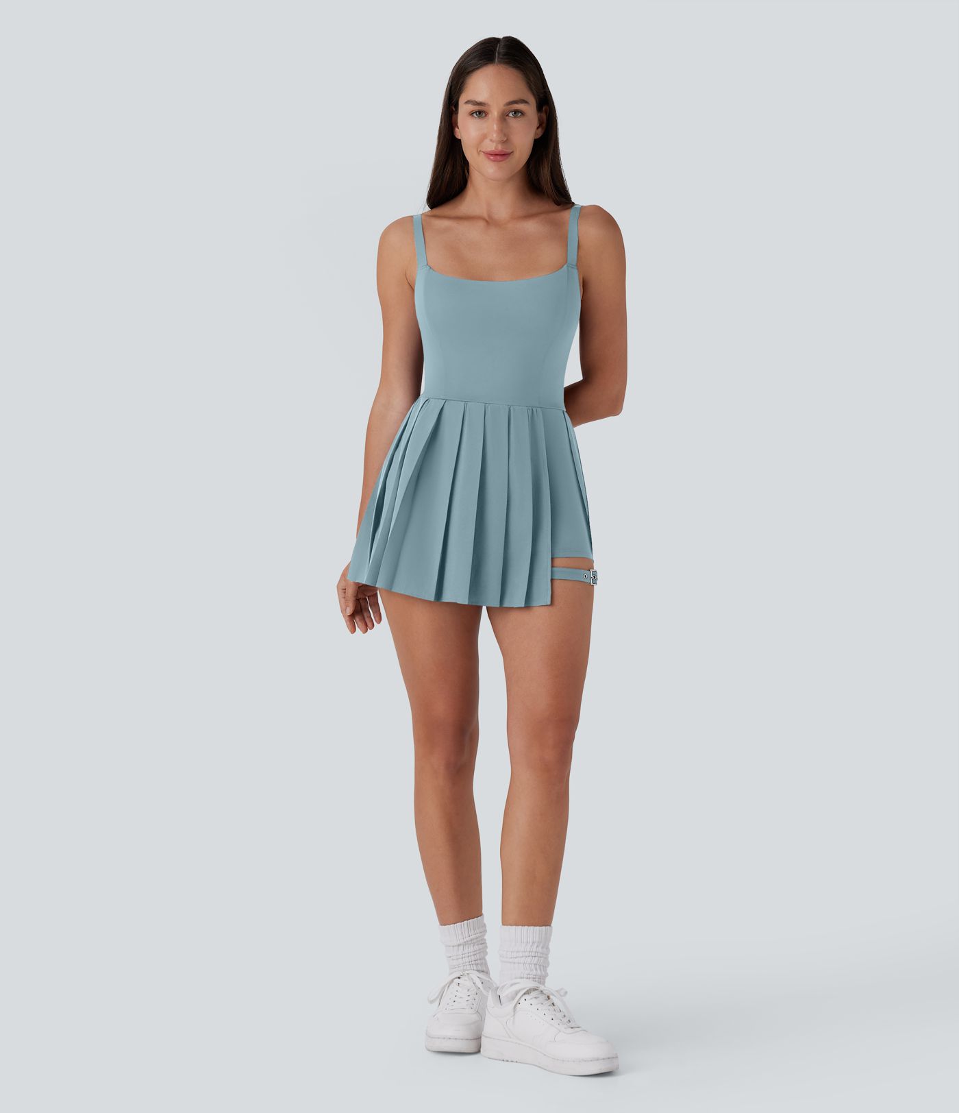 Breezeful™ Robe bain de soleil plissée à boucle ajustable 2-en-1 avec poche latérale séchage rapide micro-courte décontractée