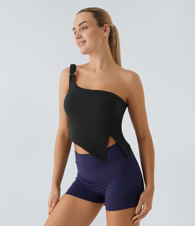 Camiseta sin mangas Softlyzero™ Airy yoga hombro hebilla ajustable abertura tacto frío UPF50+