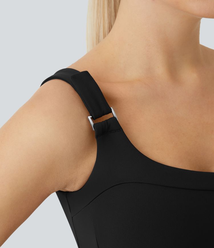 Camiseta sin mangas Softlyzero™ Airy yoga hombro hebilla ajustable abertura tacto frío UPF50+