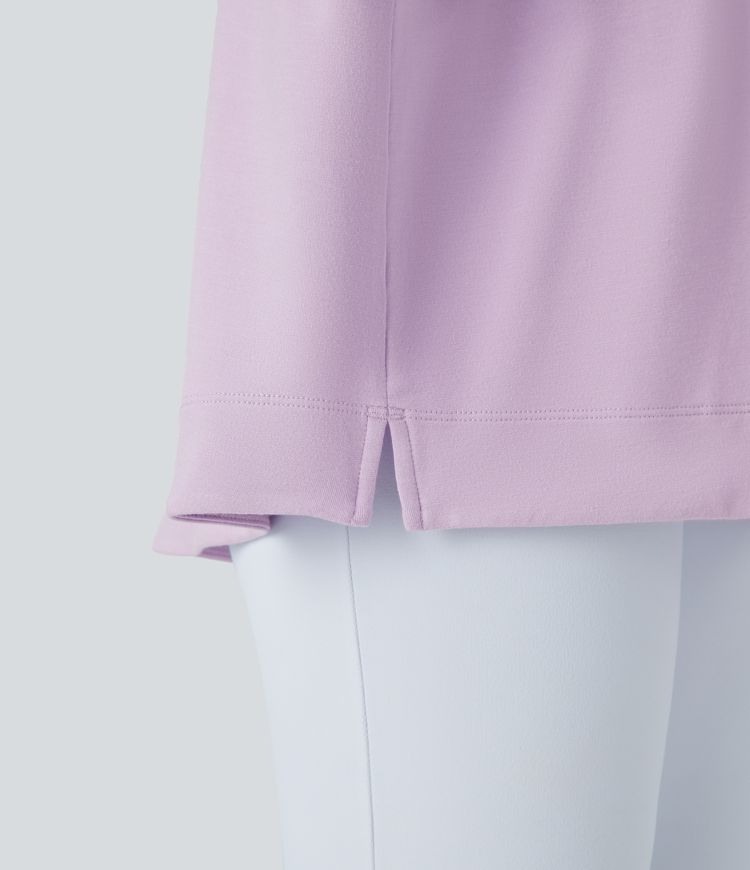 Sudadera gran tamaño capucha cordón ajustable hombro caído bolsillo pecho